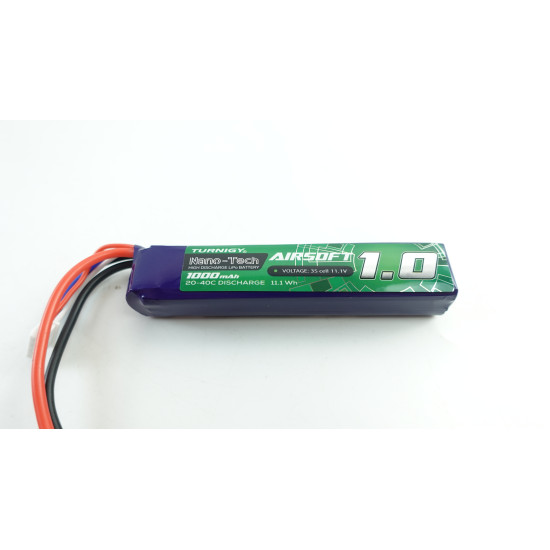 Turnigy NANO-TECH 1000mAh 3S 20~40C LIPO AIRSOFT PACK (T-Connector)