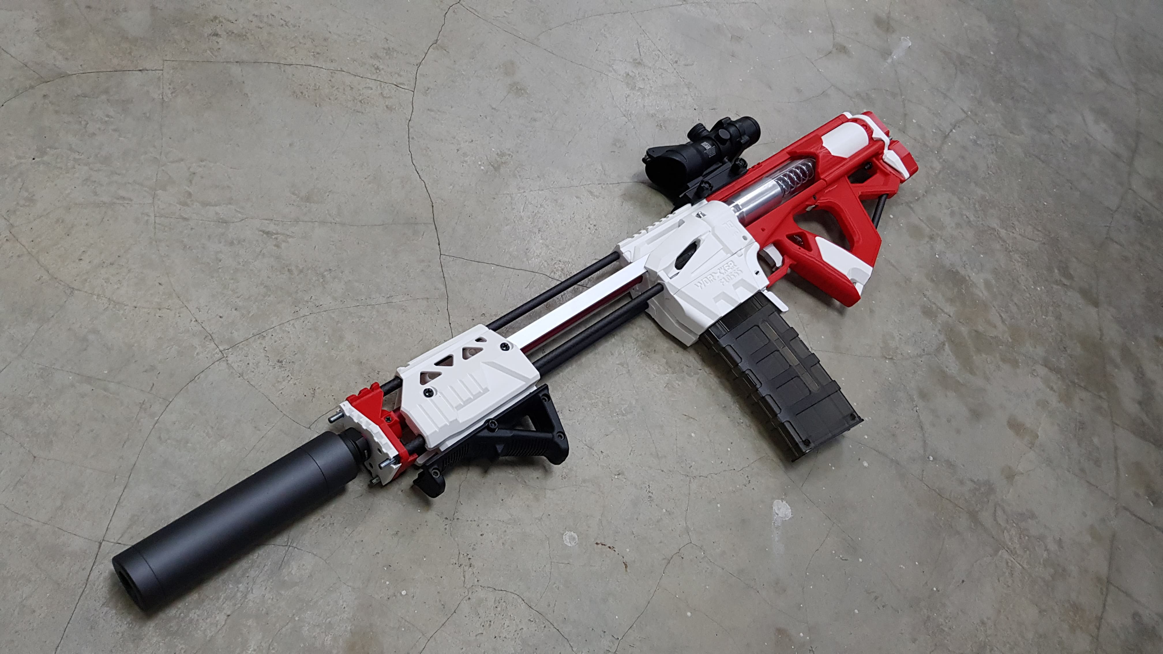Worker Mod F10555 Caliburn Blaster Color Blue White Worker Mod F10555 Caliburn Blaster Color Blue White
